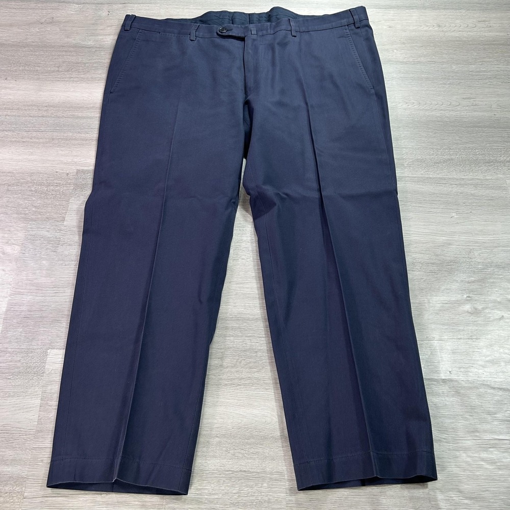 Ermenegildo Zegna Milano Pants Mens 40x26 Blue Cotton Classic Dress Slacks Lined